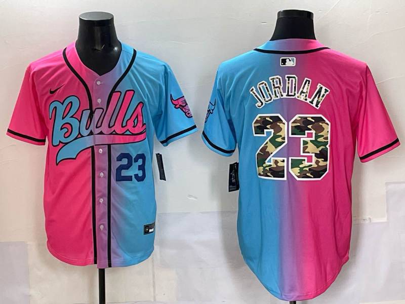 Men Chicago Bulls Nike #23 Jordan Blue pink NBA 2025 Jersey style 006